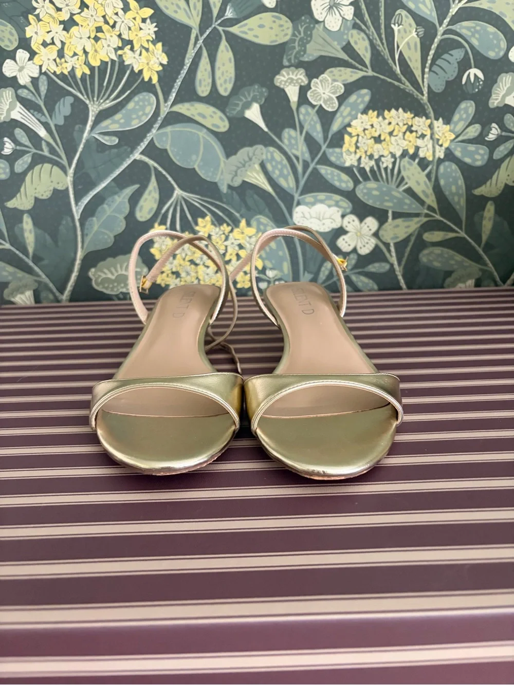 Anthropologie Gold Slingback Sandals - Elegant Women’s Dress Shoes